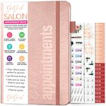 GoGirl Salon Appointment Book – Undated Reservation Book for Beauty Salons, Spas, Hair Stylists, Estheticians & Manicurists – Appt Booking Planner with 15-Minute Slots – 7x10″, Hardcover (Rose Gold)