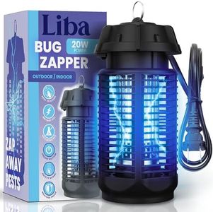 LiBa Electric Bug Zapper, Outdoor & Indoor Insect Killer with Switch – 4000V Powerful Grid, 20W Extra Brightness IPX4 Waterproof Mosquito Repellent Outdoor, Fly Traps for Backyard Patio