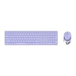 Rapoo 9800m Wireless Keyboard Mouse Set Wireless Desktop 1600DPI Sensor Rechargeable Battery Flat Aluminum Design DE-Layout QWERTZ PC & Mac - Purple