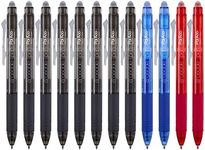 ParKoo Retractable Erasable Gel Pens Clicker Fine Point 0.7 mm, No Need for White Out, 8 Black/2 Blue/2 Red Ink for Completing Sudoku and Crossword Puzzles, 12-Pack