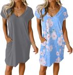 Ekouaer Womens 2 Pack Nightgown Sho