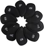 Andux Mesh Golf Iron Head Covers with Number on Both Sides 10pcs/Set (Black)