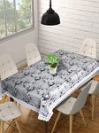 Kuber Industries Flower Print Dining Table Cover 6 Seater|Exclusive Table Cloth|Table Sheet for dining, Party, Events|Waterproof Table Protector|Indoor and Outdoor Use 90x60 (Grey)