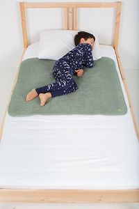 PeapodMats Bedwetting & Incontinence Waterproof Bed Mat - Reusable Underpad. Secure Placement & Breathable. Washable. Enviro Friendly 3x3 (Sage) Mattress Protector & Pee Pad for Kids & Adults
