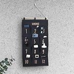 Bins & Things Hanging Organizer - 2x28x15-Inch Wall Fabric Hanging Organizer with 12 Compartments - Aesthetic Organizer Hang Over The Door - Closet Hanging Storage Pockets and Pouch Canvas Bag