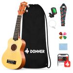 Donner Rainbow Series Soprano Ukulele Bundle(Natural)