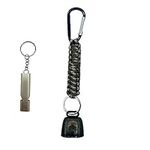 Bear Bell with Whistle Set for Hikers with Emergency Whistle for Survival Hiking Biking Camping Fishing Climbing (Brown)