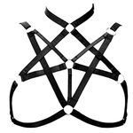 Woman's Body Harness Bra Punk Goth Belt Lingerie cage Festival Rave Plus Size Adjustable Chest Strap Stretchy Fabric (Black)