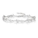 Clearine Wedding Marquise Cubic Zirconia Bridal Bracelets for Brides Bridesmaids Women, Silver Tennis Bracelet for Prom Party Jewellery