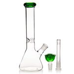 Glass Bong with Spiral Bong Filter, 14.5mm Glass Bong Bowl 19.3oz Water Bong with Bong Accessories Buckle Hookahs Glass Bongs Cheap Bongs (Transparent Bongs) (Green Bong)