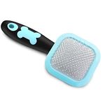 PETPAWJOY Slicker Brush, Dog Brush Gently Cleaning Pin Brush For Shedding Dog Hair Brush For Small Dogs Puppy Yorkie Poodle Rabbits Cats One Size Blue