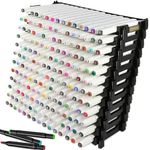 Evemodel 15X12 Slots Black Penholder Display and Storage Pen Rack for Art Marker Pens Home School Office (Black, 12pcs)