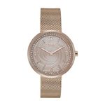 Sonata Poze Quartz Analog Rose Gold Dial Mesh Strap Watch for Women-SP80064WM01W