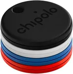 Chipolo ONE - 4 Pack - Key Finder, Bluetooth Tracker for Keys, Backpack, Item Finder, Free Premium Features, Works with Chipolo app (iOS & Android compatible) (BLUE, BLACK, RED, WHITE)