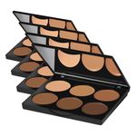 Sleek MakeUP Cream Contour Kit, 6 Easily Blendable Colours for Smooth and Long Lasting Contour, Dark (Pack of 4)