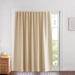 NICETOWN Room Dividers Curtains Screens Partitions with Adhesive Curtain Track, Biscotti Beige, 8ft Tall x 10ft Wide, Extra Wide Handing Room Dividers Blackout Curtain Panel for Apartment, Studio