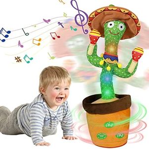Cactus Che Balla e Ripete,Ballerino Cactus Parlante Registrazione,Giocattolo Educativo Interattivo del Cactus,120 Canzoni,Controllo del Volume,Regali per Bambini e Decorazione