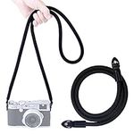 VKO Camera Strap,Climbing Rope Camera Strap for Round Hole Interface DSLR SLR Mirrorless Camera Neck Shoulder Strap 120cm Black