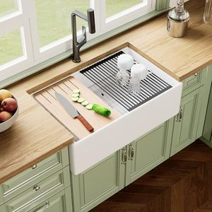DeerValley 33 Inch White Farmhouse Sinks