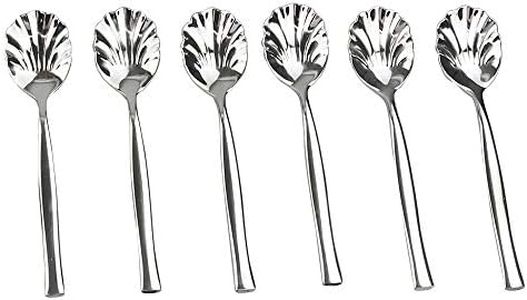 Idomy 12-Piece Stainless Steel Shell Shape Sugar Spoon