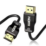 huaham 10K 8K Fiber Optic HDMI 2.1 Cable 16.4ft CL3 in Wall Rated, 48Gbps HDMI Cable 8K60Hz & 4K120Hz, Support eARC, Dolby, HDCP 2.2&2.3, Compatible with Blu-ray Roku LG PS5 PS4 Xbox RTX