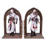 Nemesis Now Officially Licensed Assassin's Creed Altair and Ezio Library Gaming Bookends, Resin, Brown, 24cm