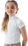 Equinavia Lotta Kids Equestrian Short Sleeved Show Shirt with Cooling Mesh - White - S