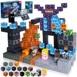 Magnetic Blocks - 100PCS Build Magnet Dark Mechanical Guardian Castle World - Magnetic Toys for Montessori Toddler Christmas Birthday Gifts - STEM Sensory Toys for 3 4 5 6 7 8 9 10 Year Old Boys