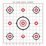 100 Yards Rifle Sight-in Targets for Target Shooters with Load Development Information Card (10 Pack - Folded)