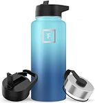 IRON °FLASK Sports Water Bottle - 32oz, 3 Lids (Straw Lid), Leak Proof - Stainless Steel Gym & Sport Bottles for Men, Women & Kids - Double Walled, Insulated Thermos, Metal Canteen