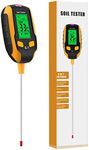 4-in-1 Soil Moisture Meter ,Digital Plant Temperature/Soil Moisture/PH Meter/Sunlight Intensity/Environment Humidity Backlight LCD display Soil Test Meter for Gardening, Farming,and Outdoor Plants (S1)