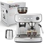 Breville Barista Max Espresso Machine | Latte & Cappuccino Coffee Maker with Integrated Bean Grinder & Steam Wand | 2.8 L Water Tank | 15 Bar Italian Pump | Stainless Steel