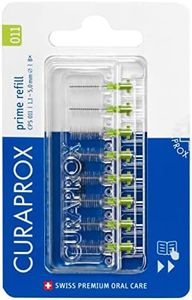 Curaprox CPS 011 Prime Refill Interdental Brushes, Lime Green, 8 Count - 8 x 1.1mm - 5mm Internal Toothbrushes.