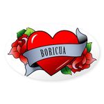 CafePress Boricua Oval Bumper Sticker, Euro Oval Car Decal