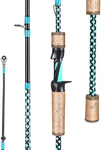 Sougayilang Fishing Rods, Graphite Spinning Rods, Lightweight 2 Pieces Cork Handle Casting Rods-6'-Blue Casting Rod