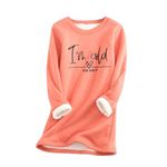 AMhomely Yes I'm Cold Sweatshirts for Women UK Ladies Jumpers Yes I'm Still Freezing Sherpa Fleece Lined Pullover Winter Warm Crewneck Fuzzy Sweater Soft Thermal Underwear Loungewear