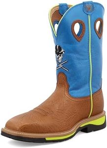 Twisted X Men's Neon Blue Lite Cowboy Work Boot Steel Toe Brown 10 D(M) US