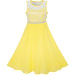 Sunny Fashion LB43 Girls Dress Yellow Chiffon Bridesmaid Dance Ball Maxi Gown Age 8 Years