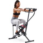 Sunny Health & Fitness Smart Upright Row-N-Ride™ Exerciser, Squat Assist Trainer for Glutes Workout with Adjustable Resistance, Easy Setup & Foldable, Glute & Leg Exercise Machine- NO. 077SMART