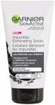Garnier Clean Plus Impurities Scrub, Charcoal-Infused, Cleansing Pores and Blackheads For Oily Skin, 150 mL