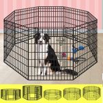 Beastie Foldable Pet Dog Metal Playpen 36", 8 Panels Folding Dog Play Pen Frame for Puppy Cat Rabbit Animal, Universal Portable Pet Exercise Cage Play Yard Enclosure Fence for Indoor Outdoor