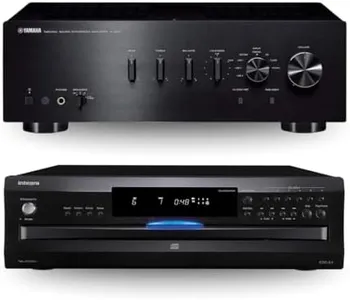 Yamaha A-S701BL Integrated Amplifier & CDC-3.4 6-Disc CD Changer - Home Theater Audio Bundle