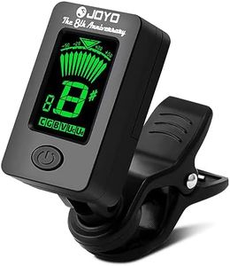 JOYO Guitar Tuner Clip on Digital Electronic Tuner for Guitar, Bass, Ukulele, Violin, Mandolin, Acoustics Calibration Tuner (JT-01, Black, 1PC)