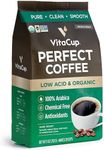 VitaCup Perfect Low Acid Coffee Beans, USDA Organic & Fair Trade, Mycotoxin Free, Dark Roast Guatemala Single Origin, Clean & Pure, Low Acidity, Whole Bean Coffee, 11 ounces