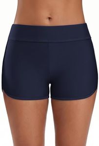 SOCIALA Swim Shorts Women High Waisted Board Shorts Swimming Bathing Shorts Boyleg Swim Bottom Navy XL
