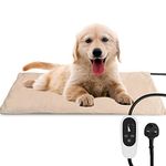 NICREW Pet Heating Pad with Auto Shut Off, Electric Pet Heated Bed Mat for Cats and Dogs, Temperature Adjustable, MET Safety Listed