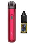 southwest products Aspire Flexus Q Kit RED Fast Charging Pod Device + 1x Pod +1x AF Flexus Mesh Coils 0.6 ohm + 1.2ohm + Free Nightmare Juice 10ml + Exclusive Band. Nicotine Free