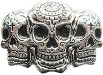 Bright Silver Tattoo Skulls Belt Bu