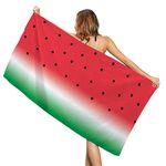 Surwin 3D Beach Towel Microfibre Rectangular, Quick Dry Bath Towel Portable Travel Towel Ultra Absorbent for Sports Travel Swimming Gym Yoga Cruise and Camping (Watermelon 1,80 * 160cm)