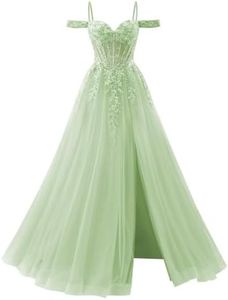 Tulle Prom Dresses for Teens Off Shoulder Lace Corset Ball Dress 8